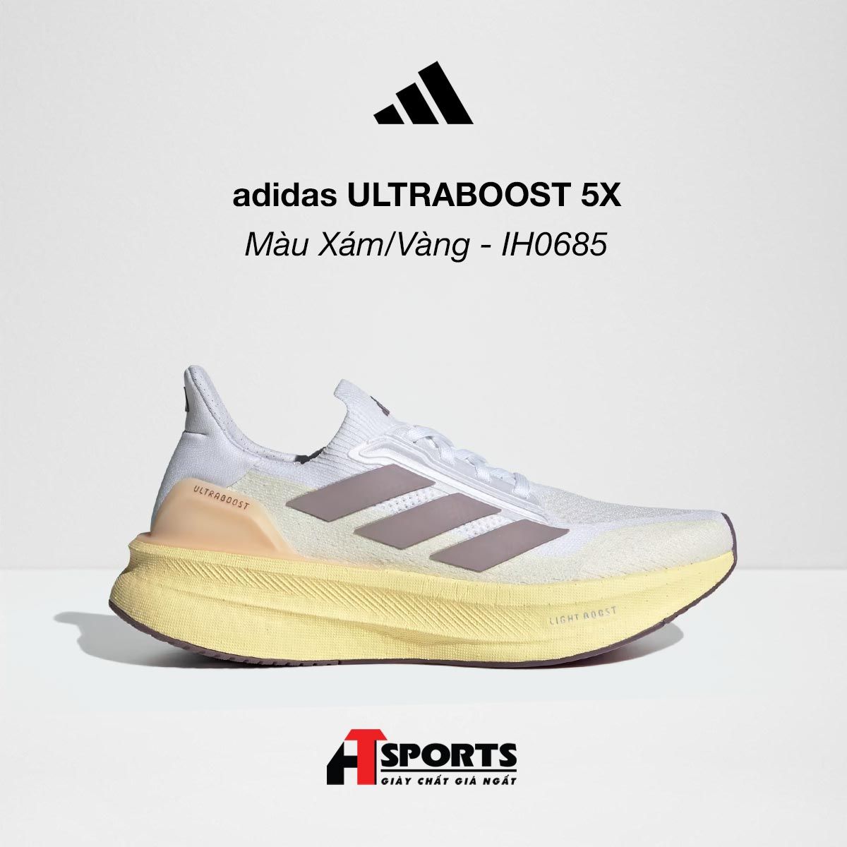 adidas ULTRABOOST 5X - Màu Xám/Vàng - IH0685