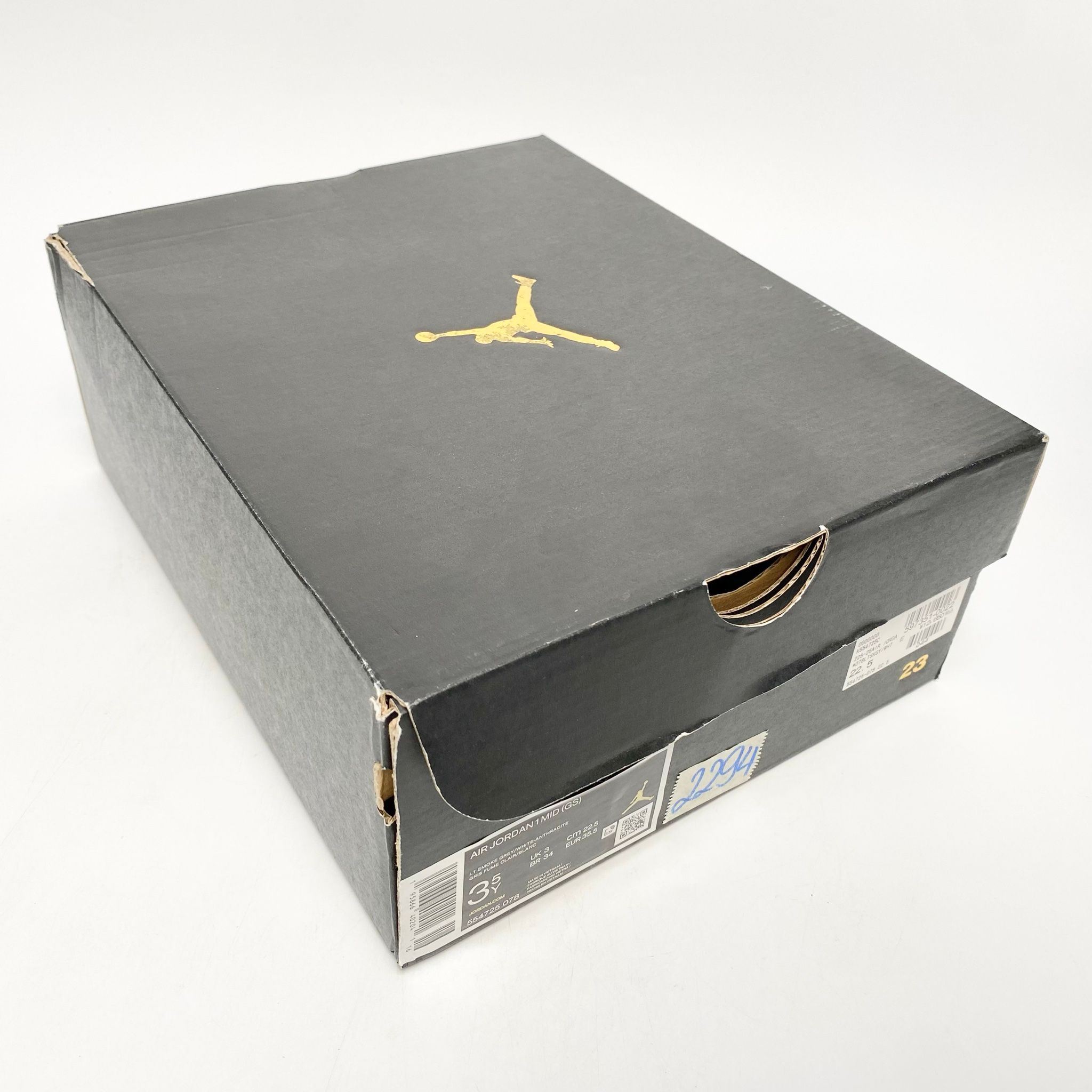 NIKE AIR JORDAN 1 MID LIGHT SMOKE GREY 554725-078