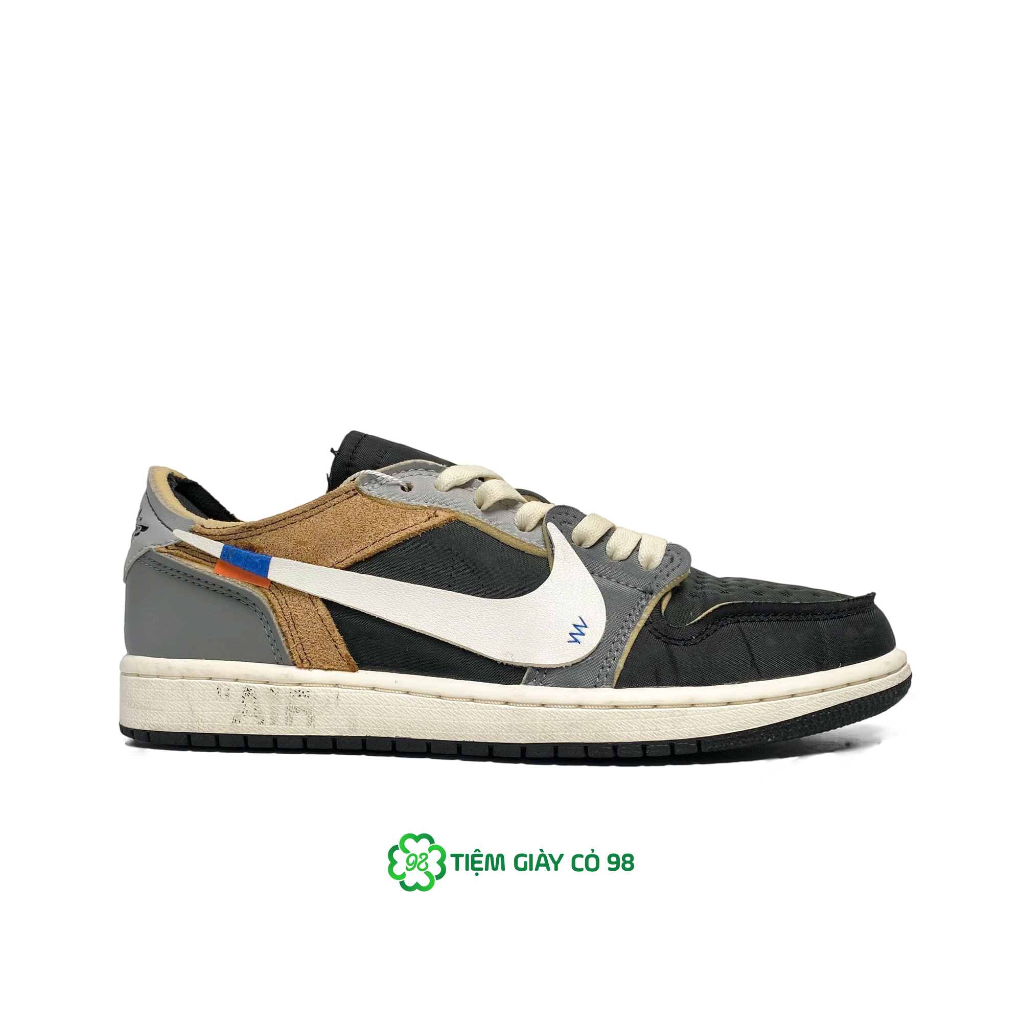 NIKE AIR JORDAN 1 LOW OG EX BLACK SMOKE GREY ( CUSTUM ) DV0982-006
