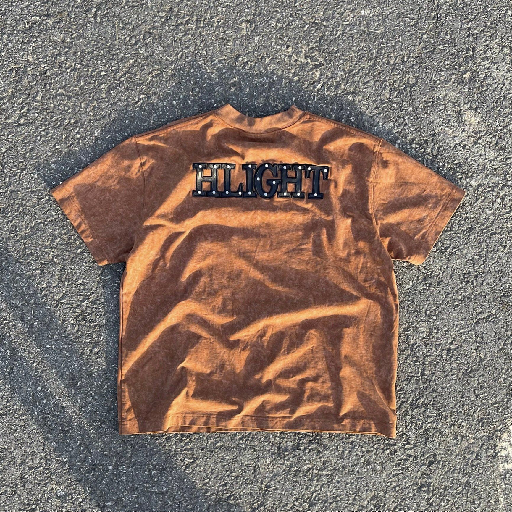 HLIGHT RIVET LEATHER T-SHIRT