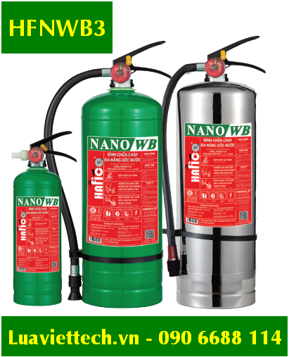 Bình chữa cháy gốc nước nano/WB 3 lít Hafico HFNWB3 có tem kiểm định