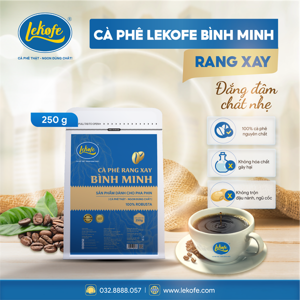 Cà phê Lekofe Bình Minh rang xay 250g
