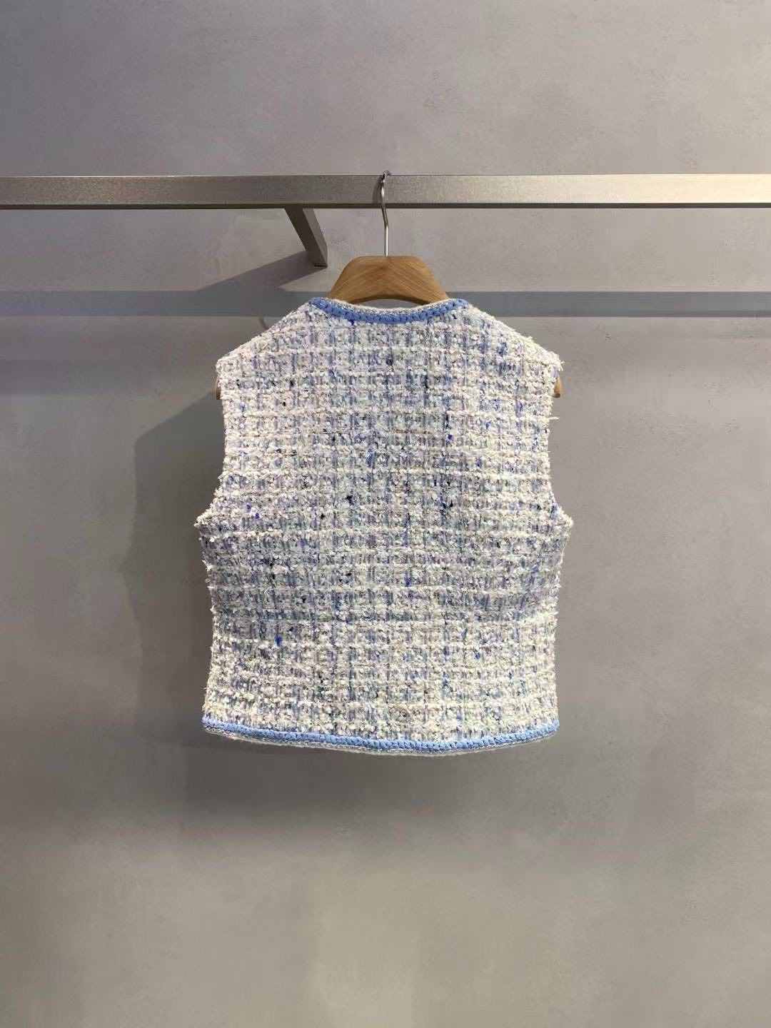 Ghile tweed xanh - viền kim tuyến