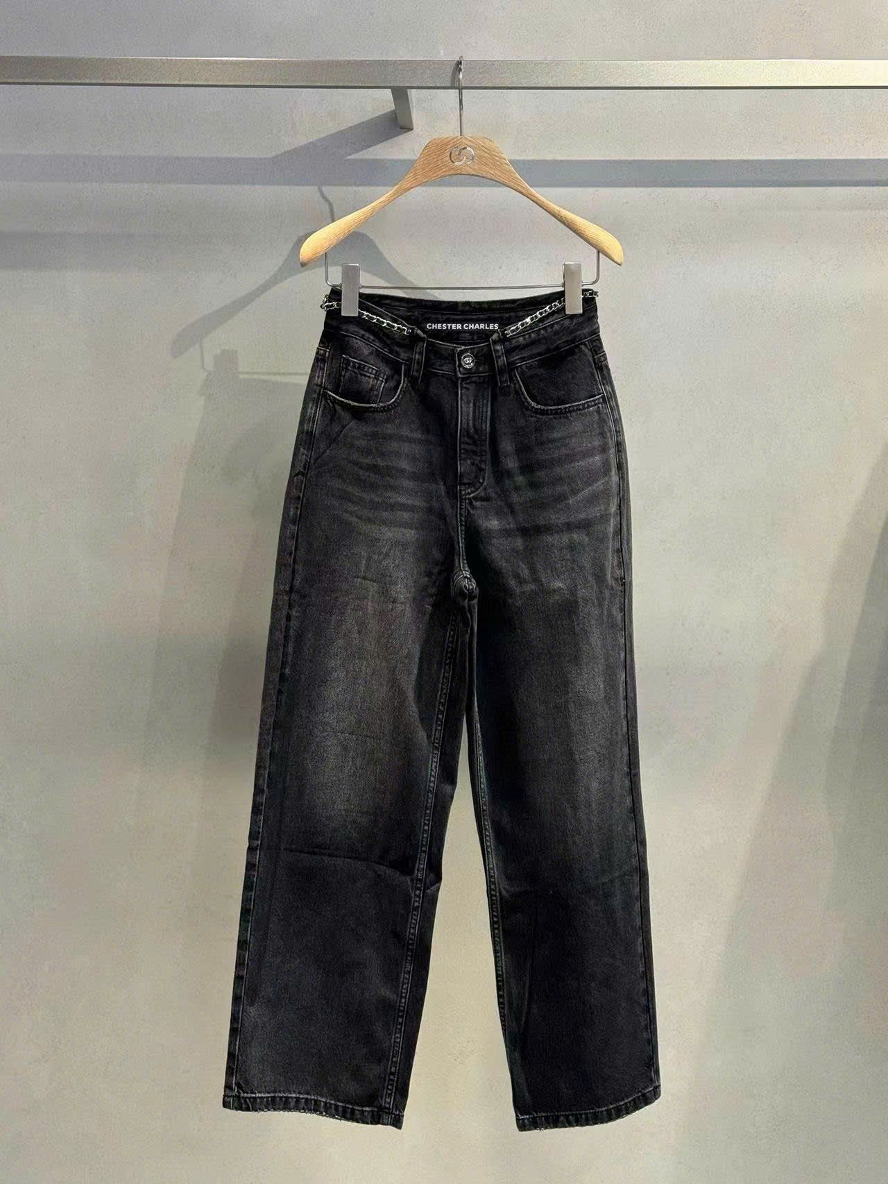 Quần jean mài kèm belt