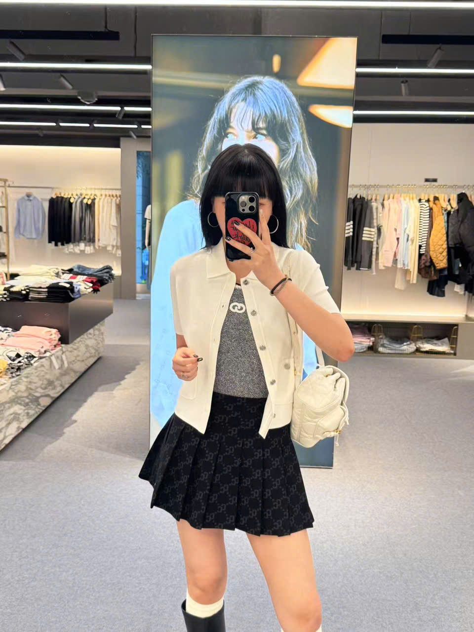 Áo tanktop xám viền bèo - logo trắng
