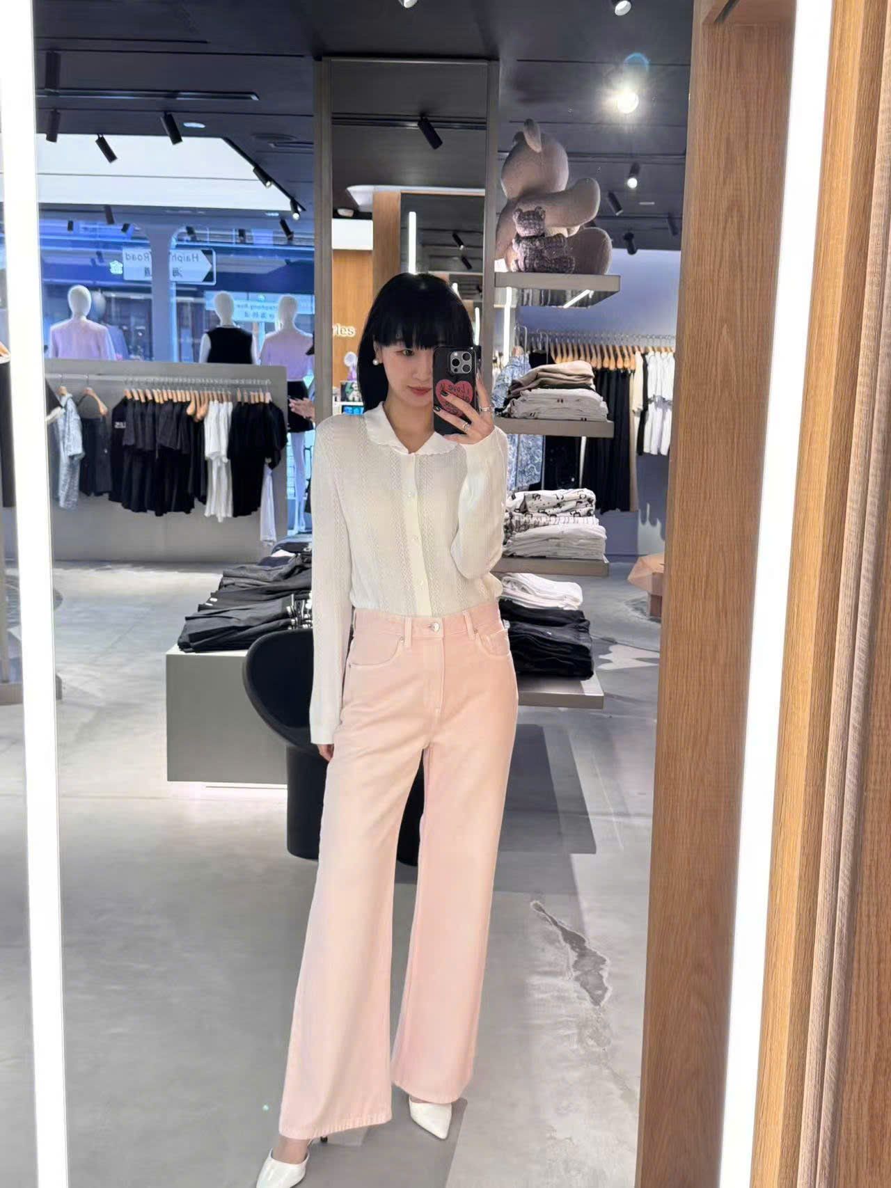 Áo CDG trắng cổ diềm