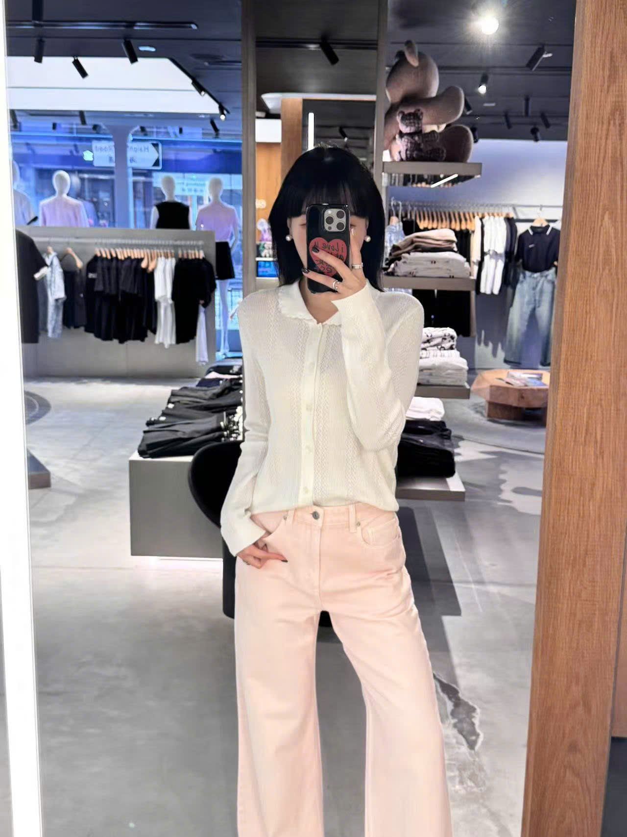 Áo CDG trắng cổ diềm