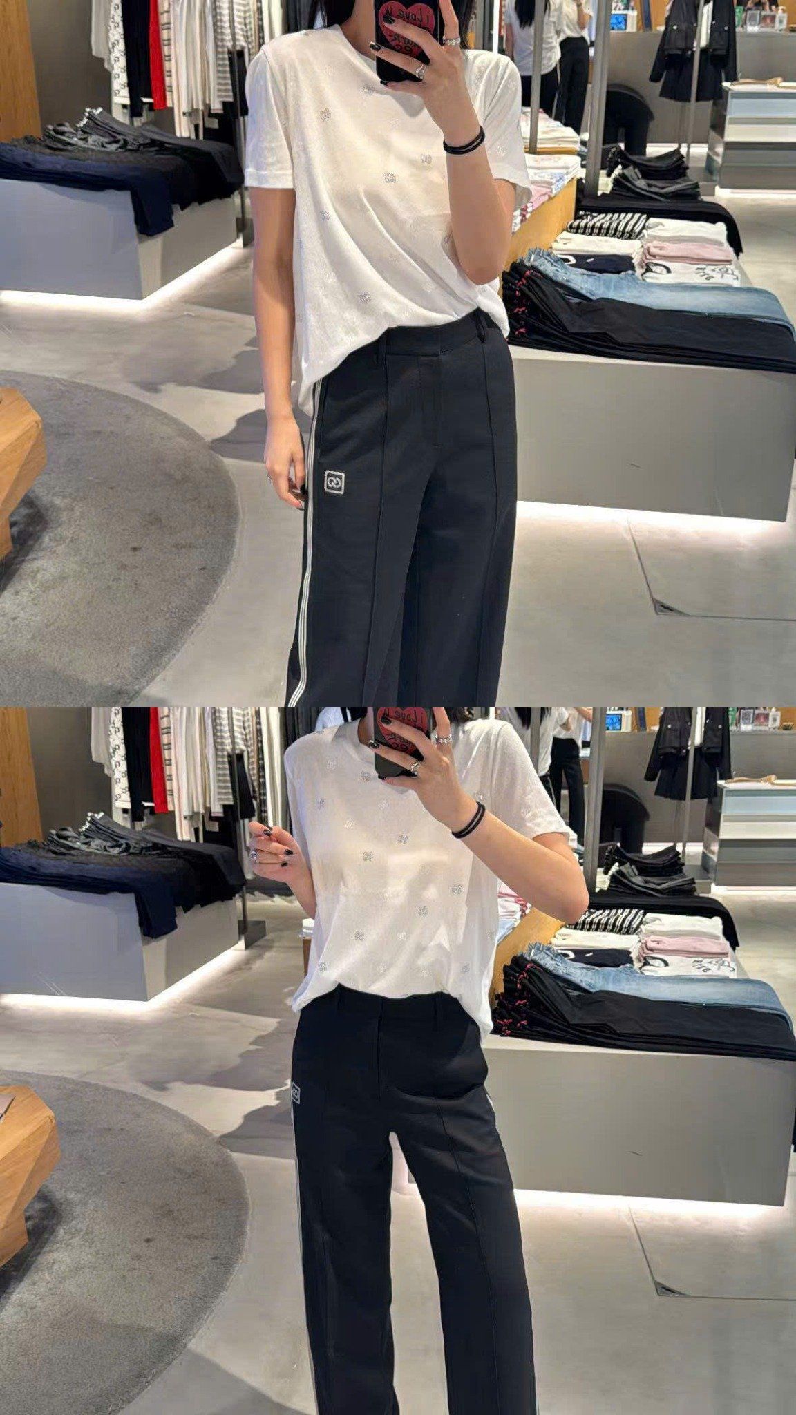 Quần vải đen 2 sọc 2 bên