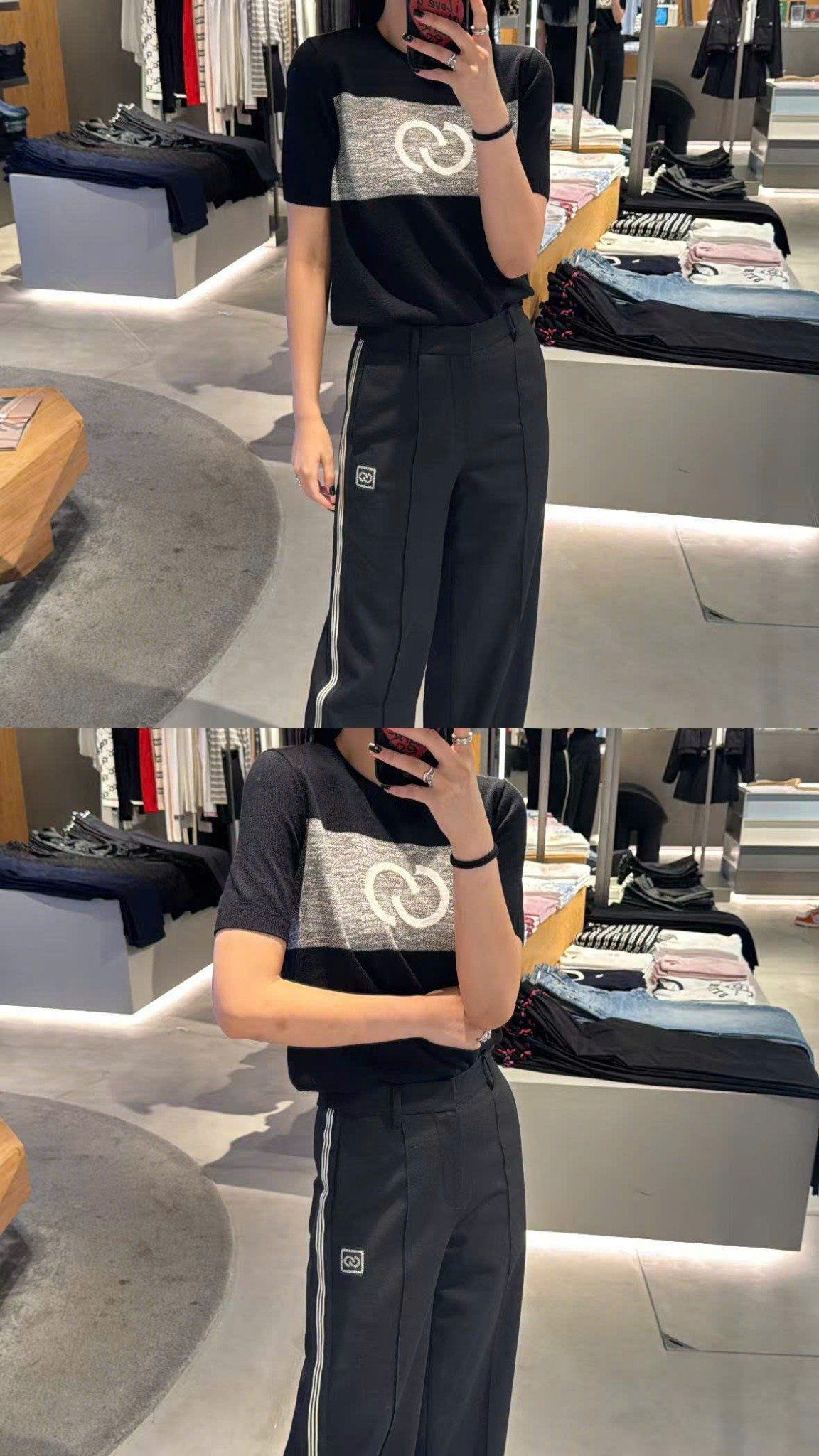Quần vải đen 2 sọc 2 bên