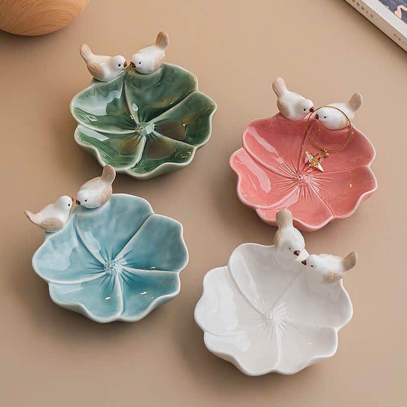 Dĩa Sứ Đôi Chin Đựng Trang Sức