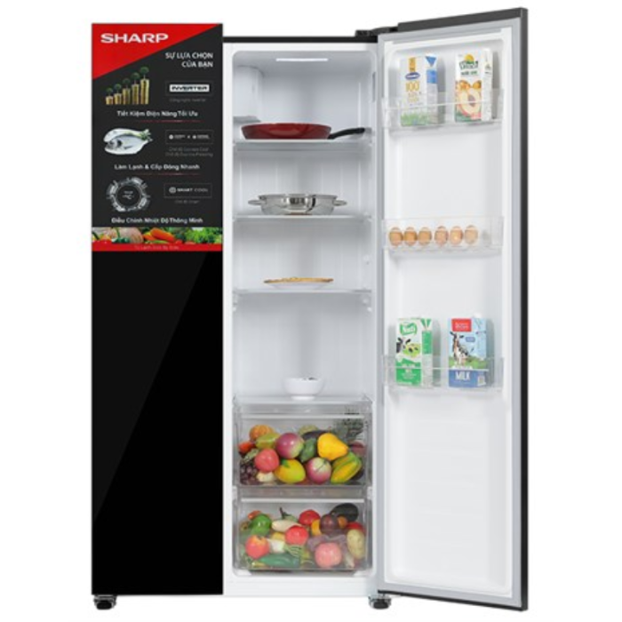 Tủ lạnh Sharp SJ-SBX440VG-BK Side By Side màu đen