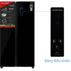 Tủ lạnh Sharp SJ-SBX440VG-BK Side By Side màu đen