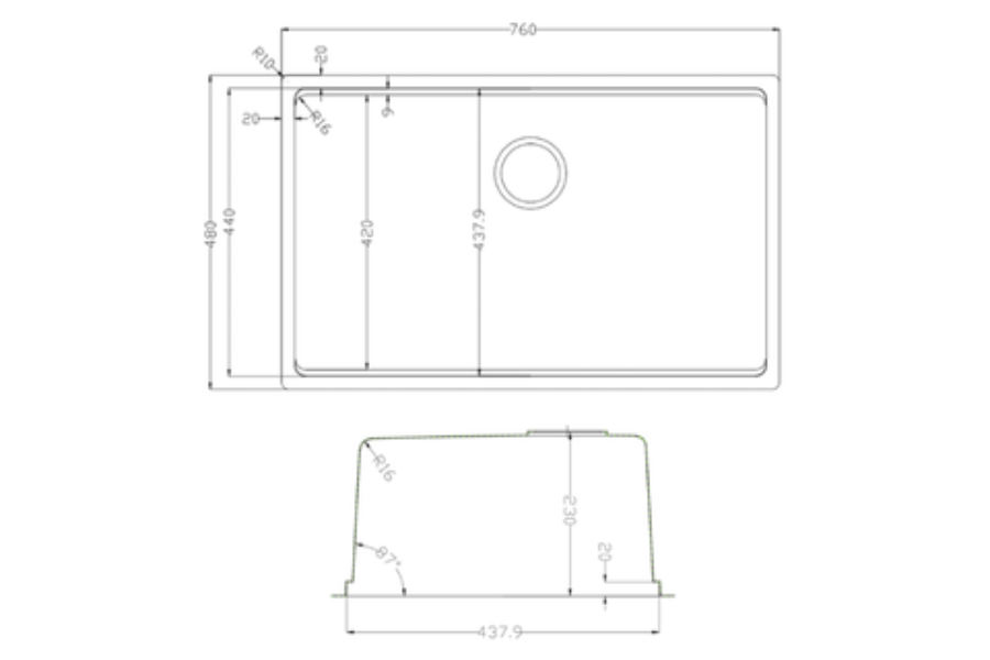 Chậu rửa chén Konox Tari 7648SR