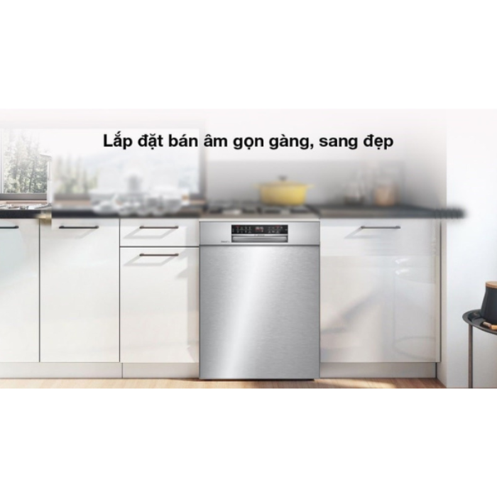 Máy rửa chén Bosch SMU6ECS57E Series 6, 14 bộ, Home connect, bán âm