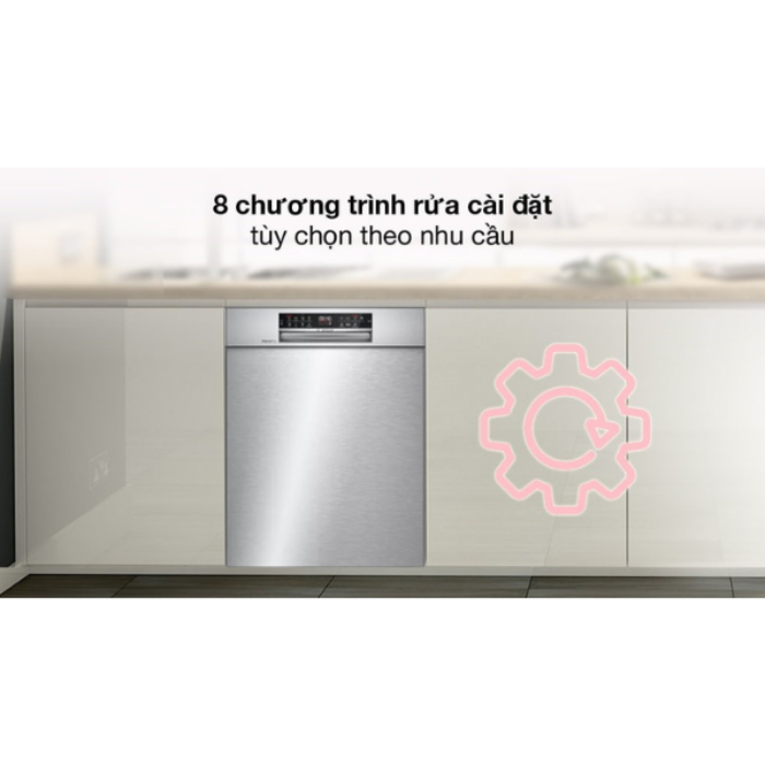 Máy rửa chén Bosch SMU6ECS57E Series 6, 14 bộ, Home connect, bán âm