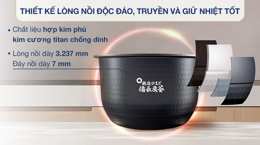 Nồi cơm điện Toshiba RC-18VXWVN(W) áp suất chân không màu trắng