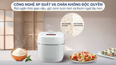 Nồi cơm điện Toshiba RC-18VXWVN(W) áp suất chân không màu trắng