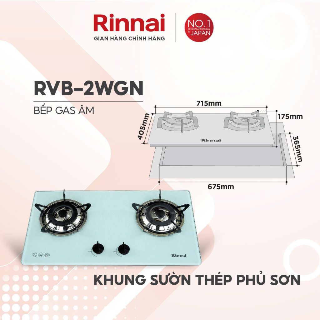 Bếp gas âm Rinnai RVB-2WGN