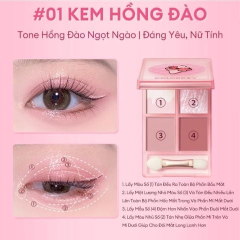 Bảng Phấn Mắt 4 Màu Colorkey Four Colour Eyeshadow