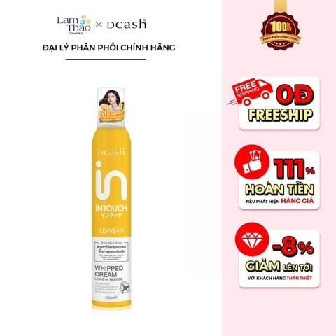 Xịt Dưỡng Tóc Dcash Intouch Butter Milk And Honey Whipped Cream Leave In Mousse