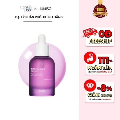 Tinh Chất Hỗ Trợ Kiềm Dầu, Thu Nhỏ Lỗ Chân Lông, Dưỡng Sáng Jumiso Niacinamide 10% Serum