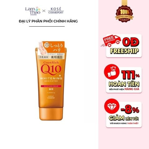 Kem Dưỡng Ẩm Da Tay Kose Coen Rich Q10 Whitening Moisture Cream