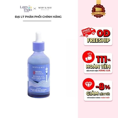 Tinh Chất Mary&May Retinol 0.1% Bakuchiol Cica Serum