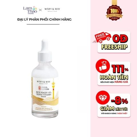 Tinh Chất Mary&May Rice Niacin 10% Triple Vitamin Serum