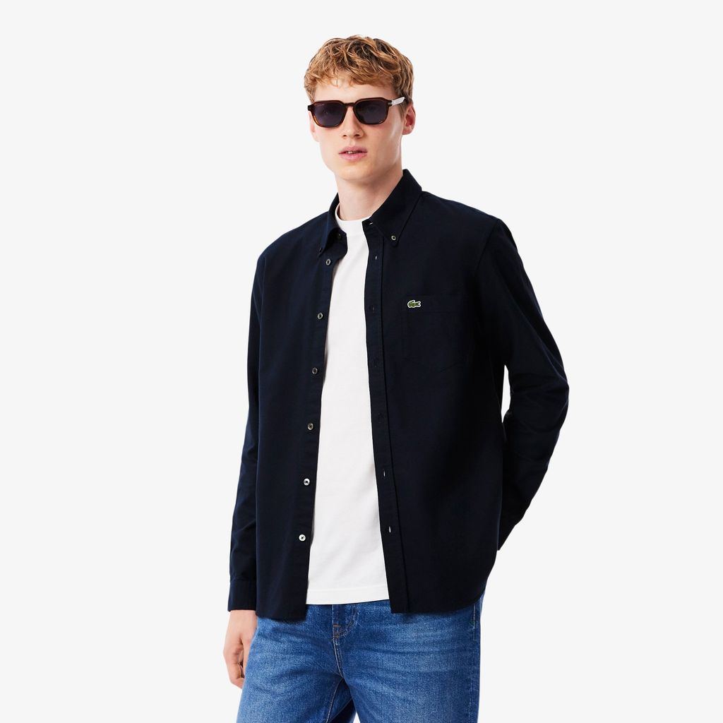 Áo Sơ Mi Lacoste Nam Dáng Suông Tay Dài Chất Liệu Oxford