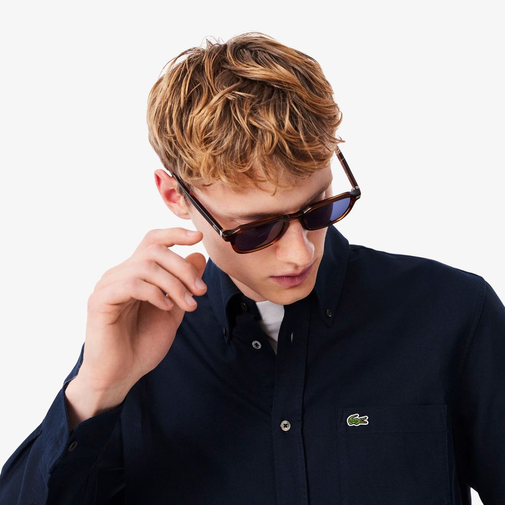 Áo Sơ Mi Lacoste Nam Dáng Suông Tay Dài Chất Liệu Oxford