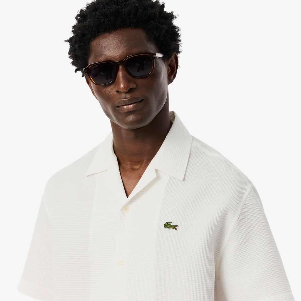 Áo Sơ Mi Lacoste Nam Dáng Rộng Họa Tiết Waffle