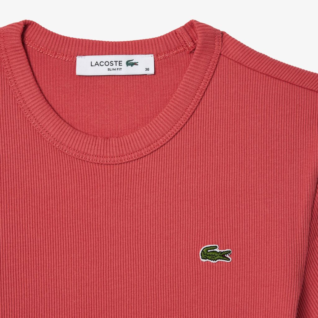Áo Thun Lacoste Nữ Ôm Dáng Chất Liệu Cotton Gân