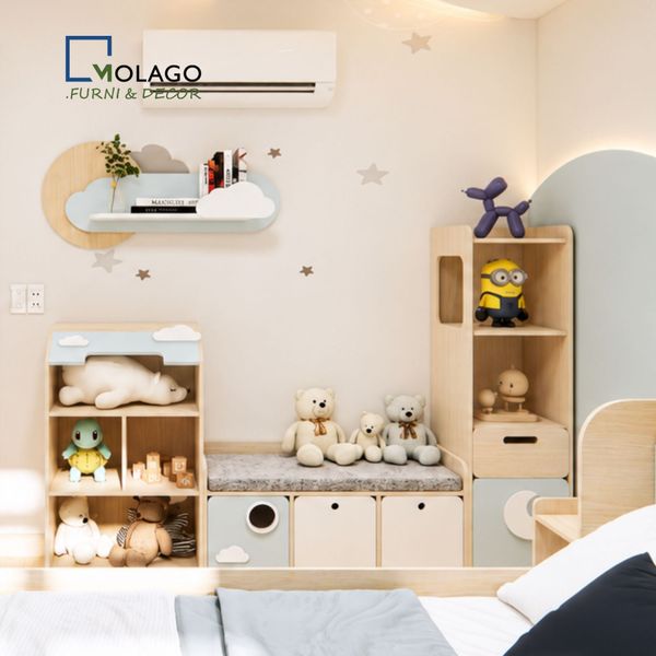 Bộ Kệ Tủ 3 Món Và Kệ Treo Tường Decor Cho Bé (MÃ SP) BST SKY | Molago Bộ Kệ Tủ 3 Món Và Kệ Treo Tường Decor Cho Bé (MÃ SP) BST SKY | Molago
