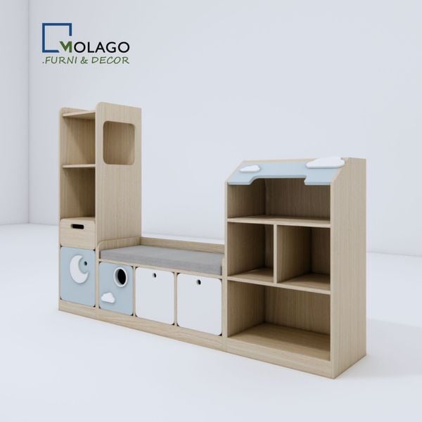 Bộ Kệ Tủ 3 Món Và Kệ Treo Tường Decor Cho Bé (MÃ SP) BST SKY | Molago Bộ Kệ Tủ 3 Món Và Kệ Treo Tường Decor Cho Bé (MÃ SP) BST SKY | Molago