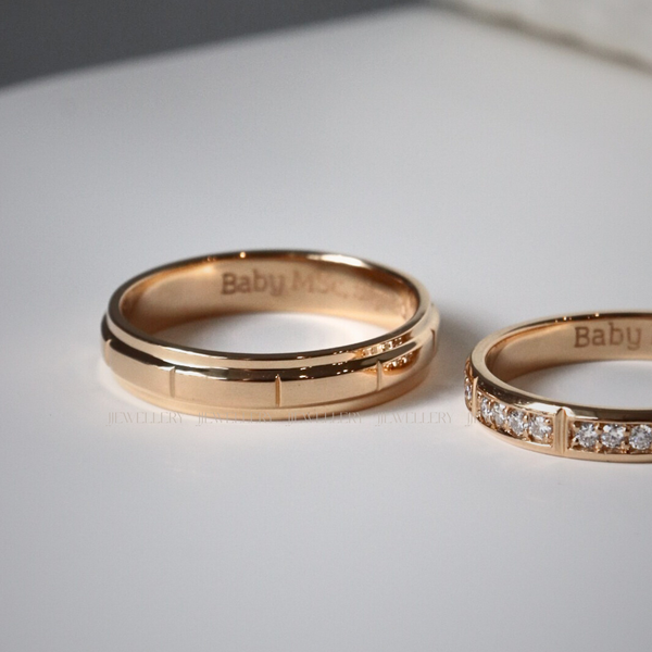 Nhẫn cưới vàng hồng 14K