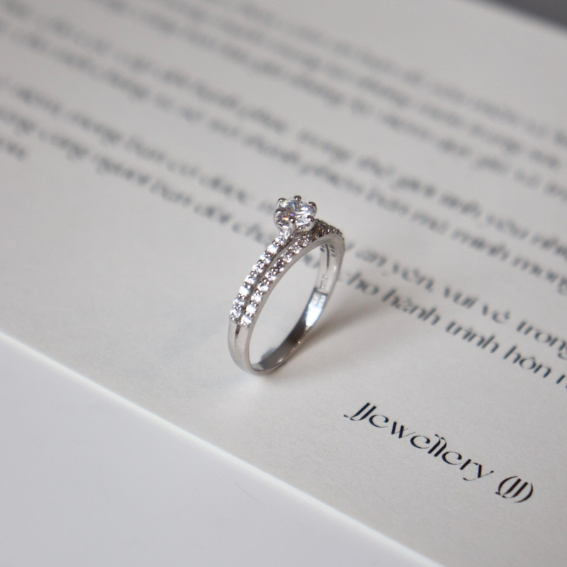 Engagement Rings Nhẫn cầu hôn đơn giản đá dưới 4.5ly ER-WG-10