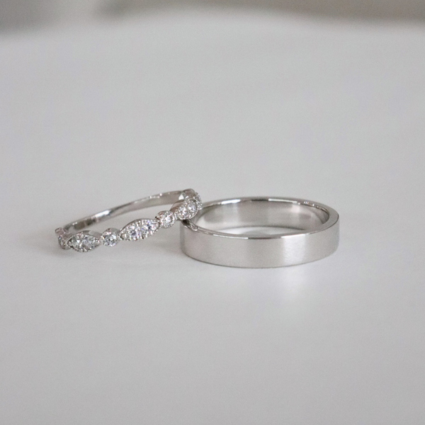 Nhẫn Cưới Vàng 14K Nhám - Nhám mờ, mịn