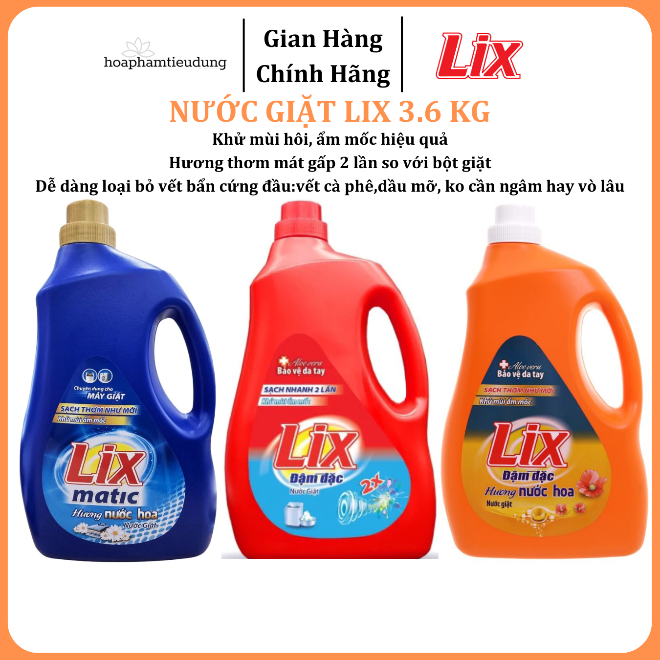 Nước giặt LIX hương nước hoa 3.6kg