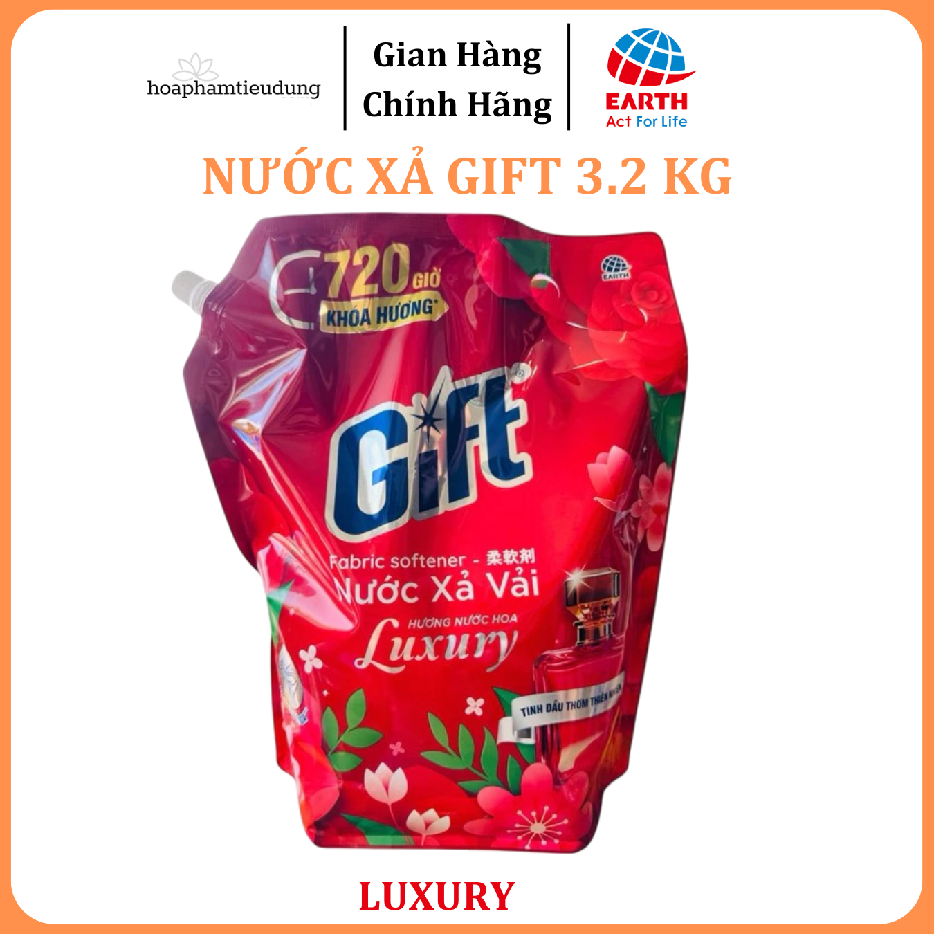 Nước xả vải Gift túi 3.2kg