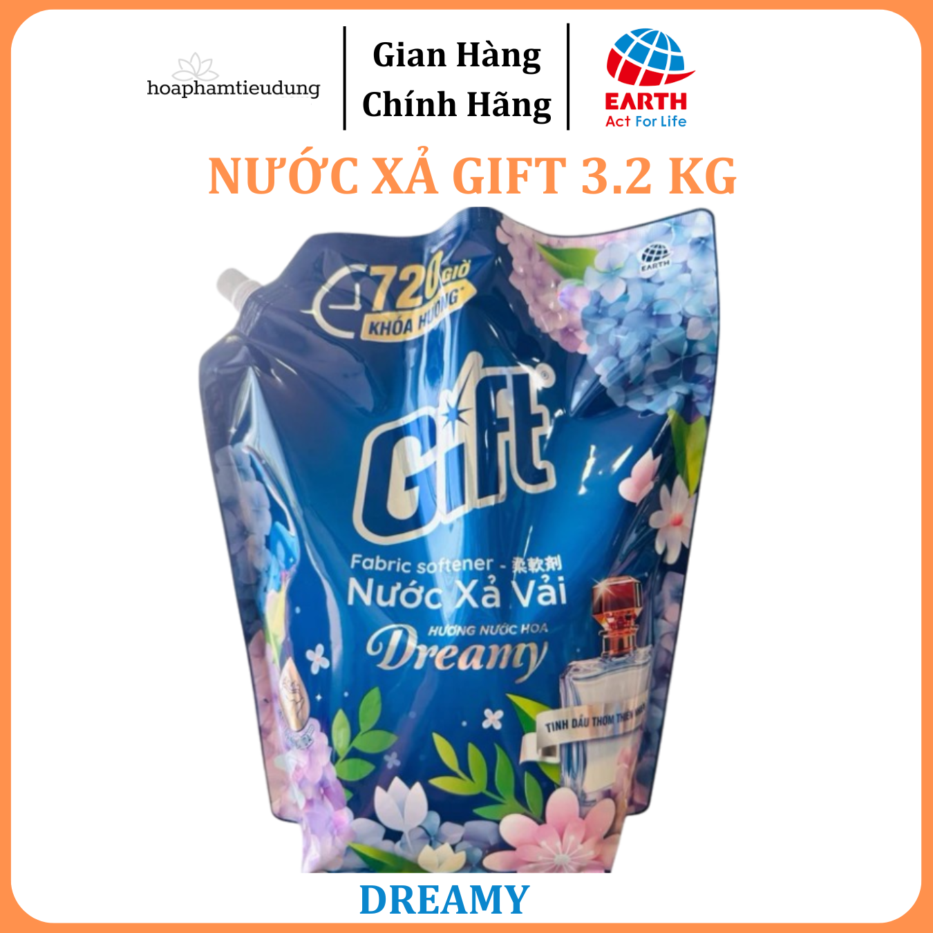 Nước xả vải Gift túi 3.2kg