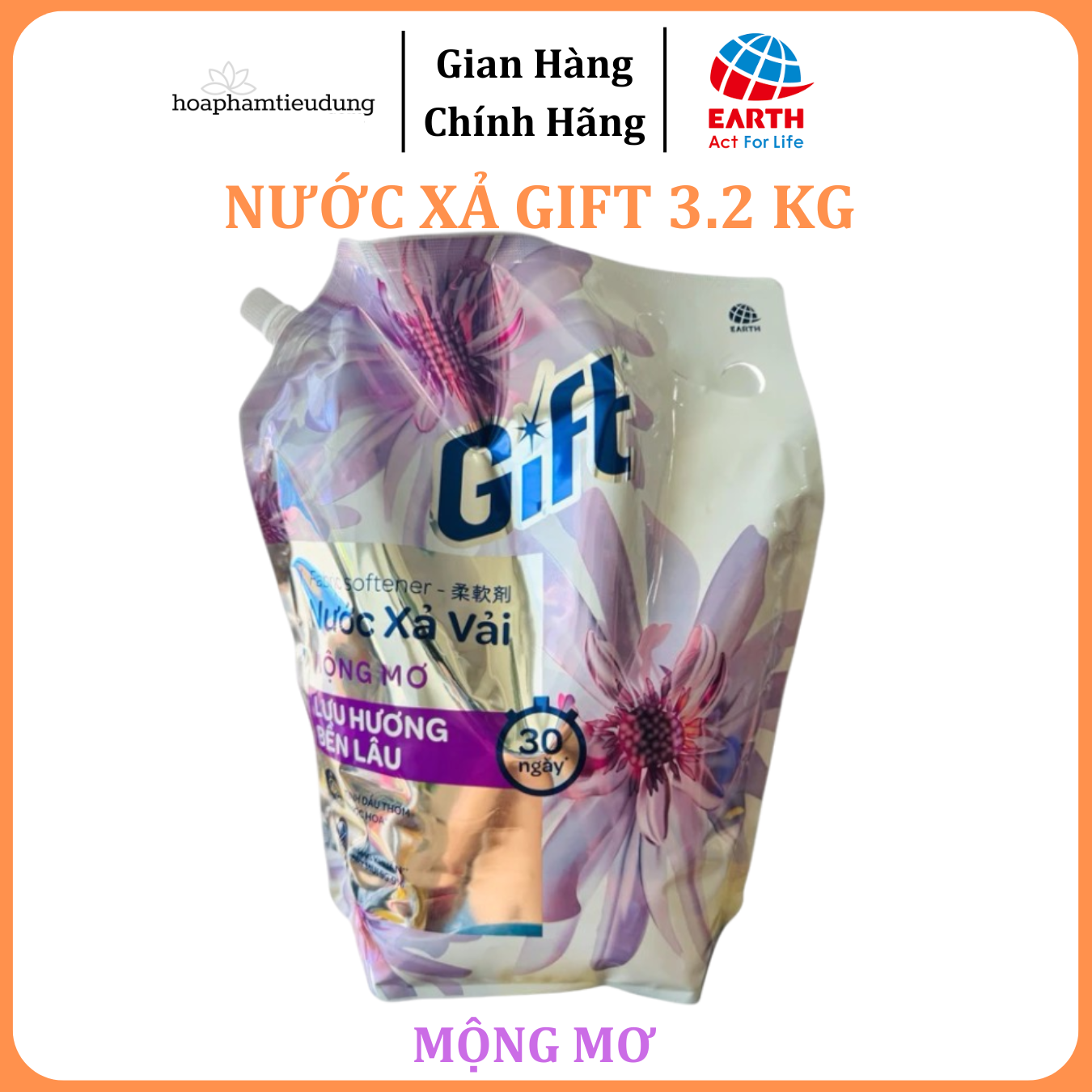 Nước xả vải Gift túi 3.2kg