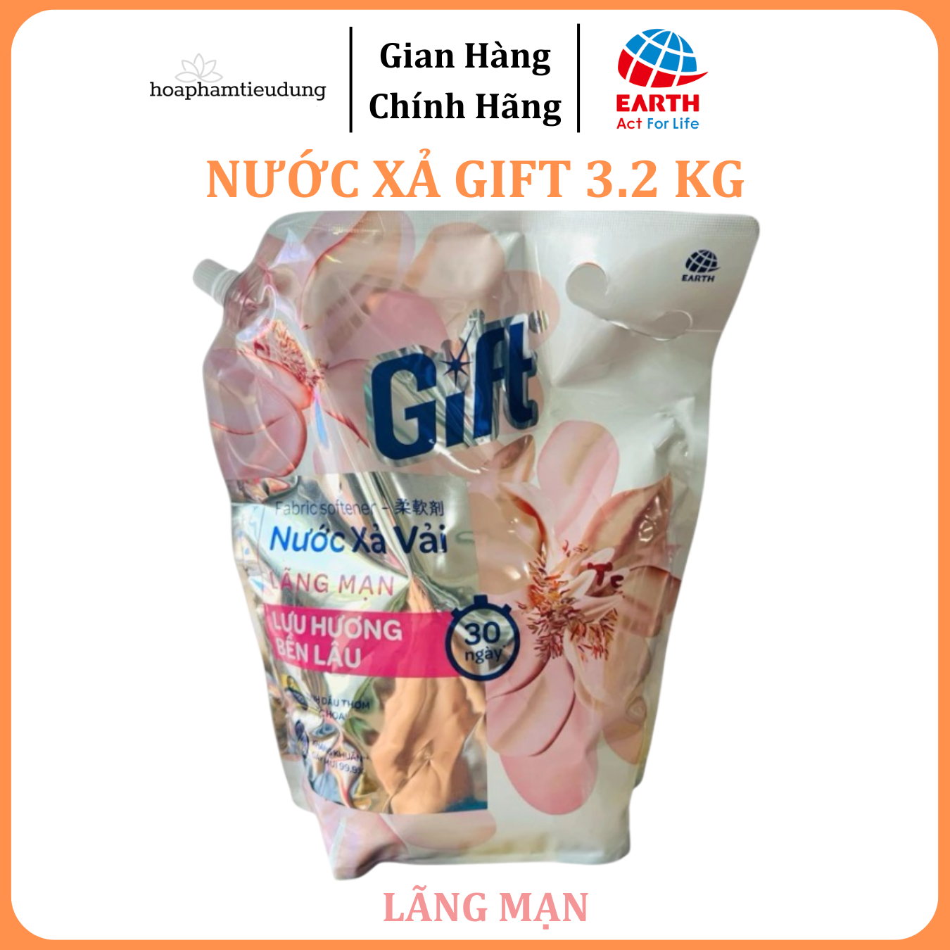 Nước xả vải Gift túi 3.2kg
