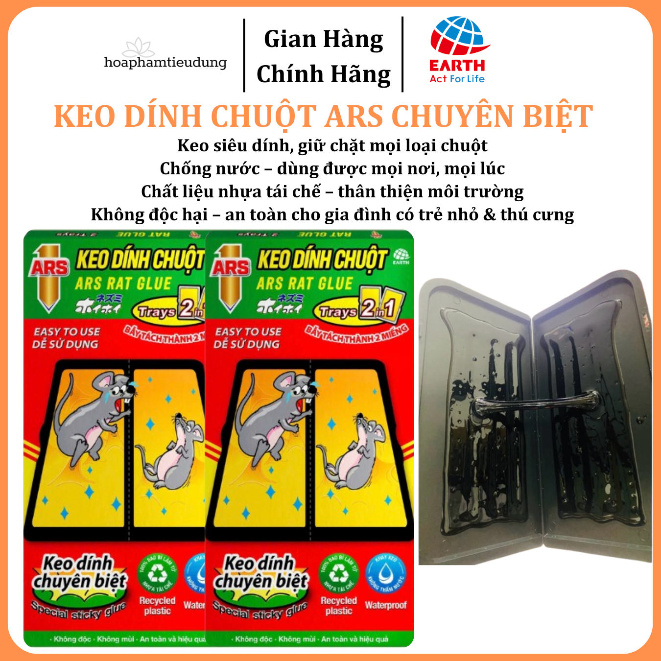 Keo dán chuột Ars Rat Glue không độc, không mùi, an toàn và hiệu quả