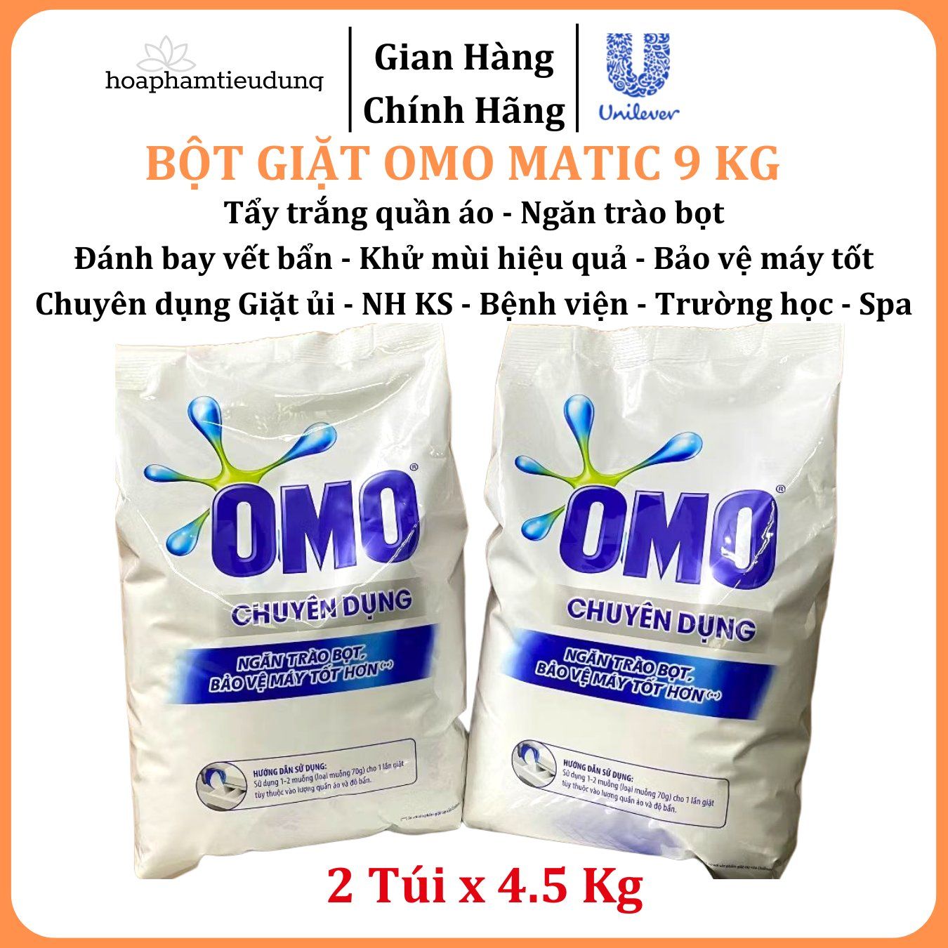 Bột giặt Omo Matic 9 Kg chuyên dụng Giặt ủi/ Nhà hàng/ Khách sạn/ Bệnh viện