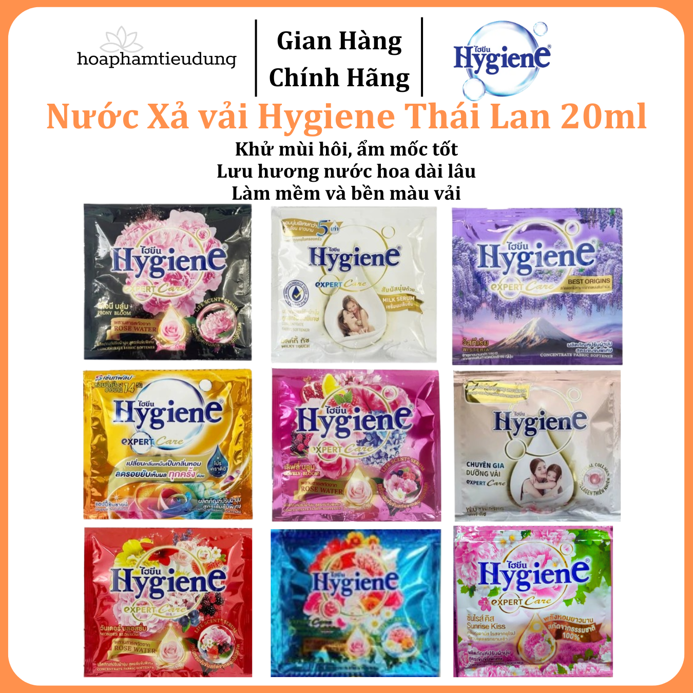 Nước xả dây Hygiene Expert Care 20ml đủ màu