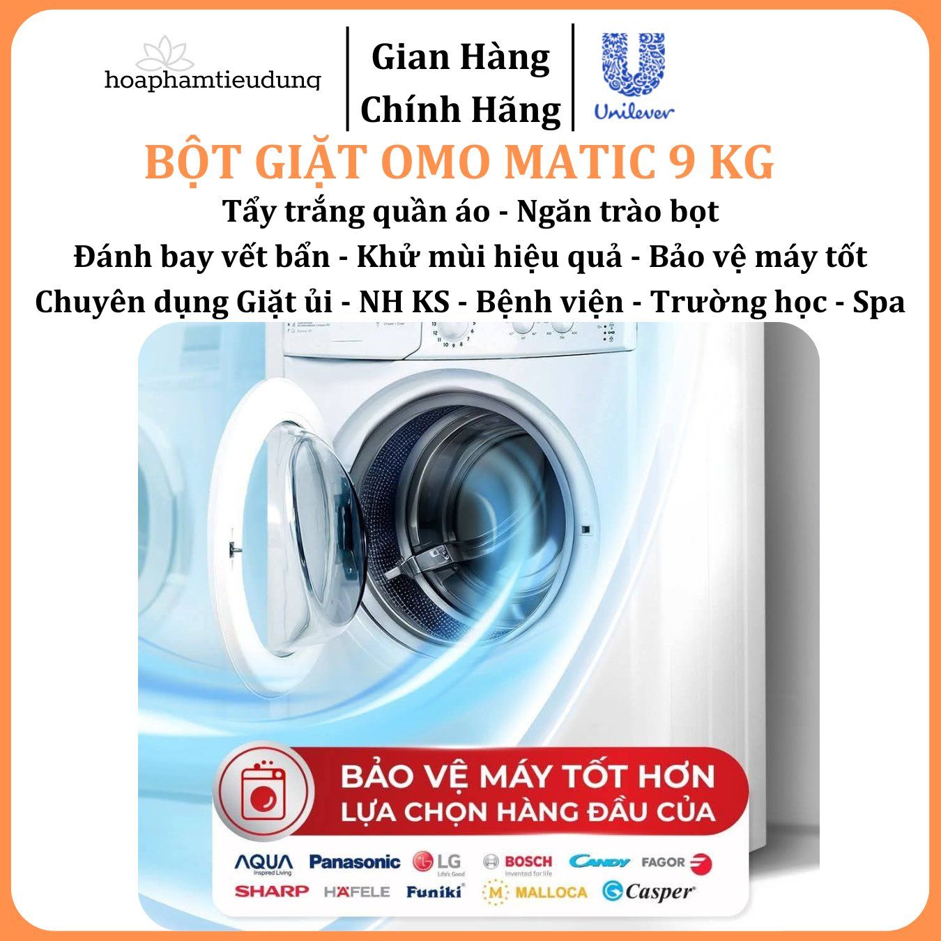 Bột giặt Omo Matic 9 Kg chuyên dụng Giặt ủi/ Nhà hàng/ Khách sạn/ Bệnh viện