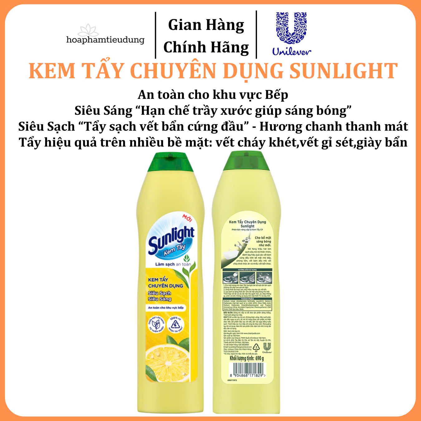 Kem tẩy đa năng Sunlight 690g