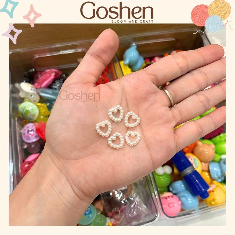 Charm Nhựa Ngọc Trang Trí Handmade Nhiều Hình Trái Tim, Bông Tuyết, Ngôi Sao