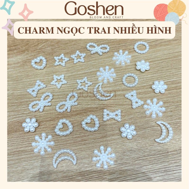 Charm Nhựa Ngọc Trang Trí Handmade Nhiều Hình Trái Tim, Bông Tuyết, Ngôi Sao
