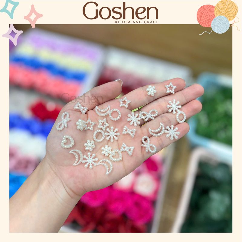 Charm Nhựa Ngọc Trang Trí Handmade Nhiều Hình Trái Tim, Bông Tuyết, Ngôi Sao